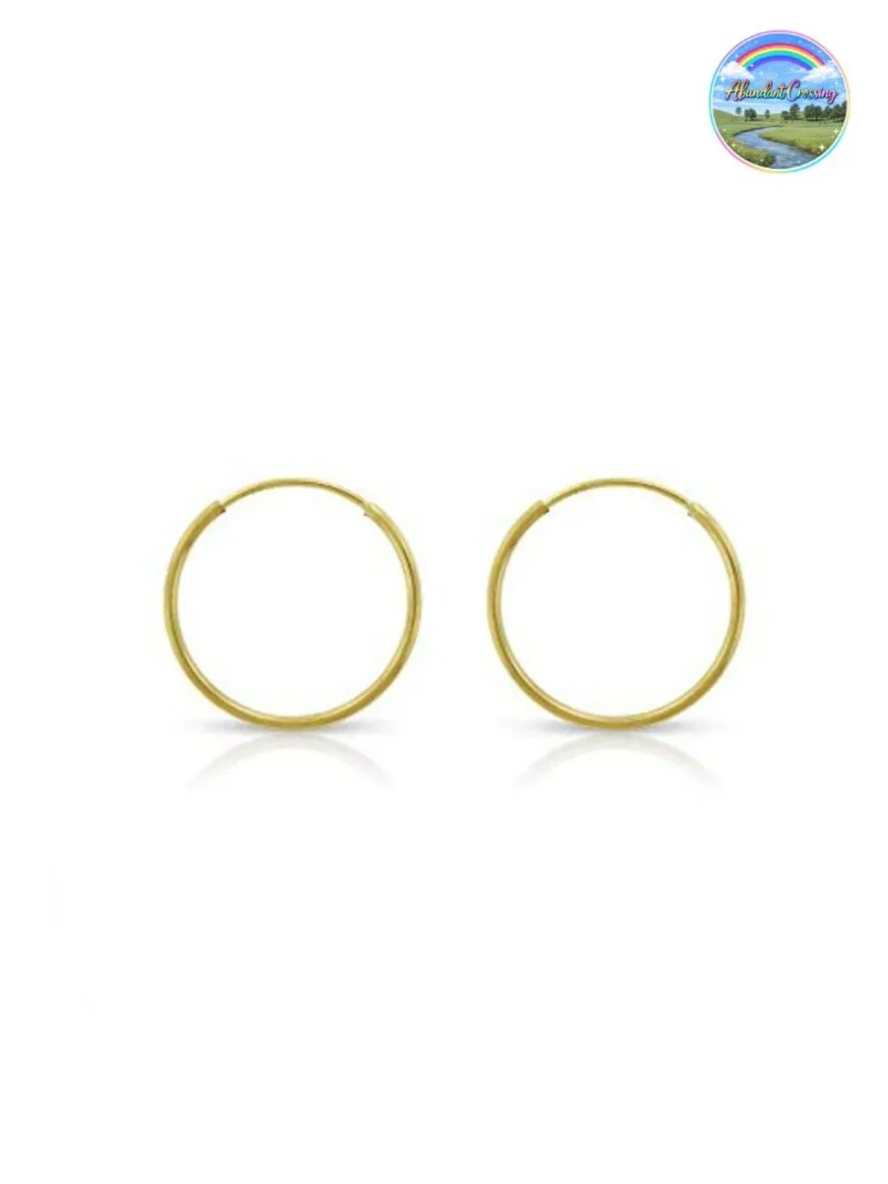 14k Solid Gold Endless Hoop Earrings Thin Cartilage Hoops